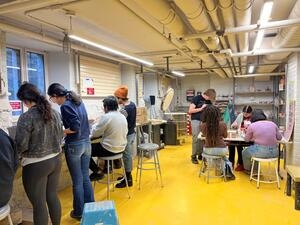 Pottery Studio Glazing Session